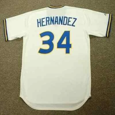 Camiseta deportiva FELIX HERNANDEZ SEATTLE MARINERS cosida de la década de 1970 retro nueva sin etiquetas 2XL Foto 1 de 4