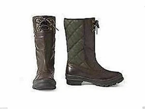 NUEVAS Botas Impermeables Eddie Bauer Para Mujer Acolchadas de Lona Cuero Pato Venta al por menor $150 - Imagen 1 de 1