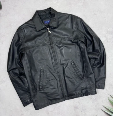 Chaqueta de cuero Kangol vintage cremallera completa negra talla pequeña - mediana Foto 1 de 4