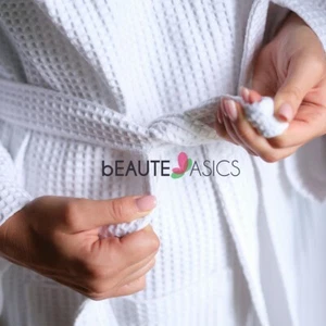 Unisex Baumwolle Waffel Spa Kimono Morgenmantel weich leicht Hotel lang Bademantel Hochzeit AR01 - Bild 1 von 4