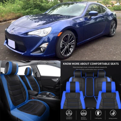 For Scion FRZ Subaru BRZ PU Leather Car Seat Covers Front 2-Seat Cushion Covers - Image 1 of 4