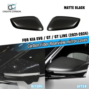 Cubierta de espejo retrovisor lateral de fibra de carbono real 2 piezas para línea KIA EV6/GT/GT 2022+ - Imagen 1 de 8