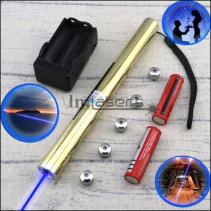 LMGB5C Blue Laser Pointer Adjustable Focus 450nm Visible Beam Charer & Batteries - Picture 1 of 8