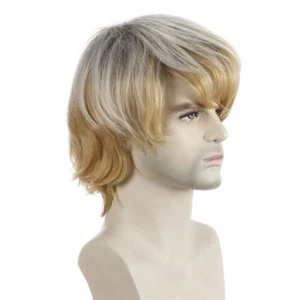 Men Real Natural Brown Blonde Short Hair Wigs Fashion Party Cosplay Wig Toupee ~ - Bild 1 von 10