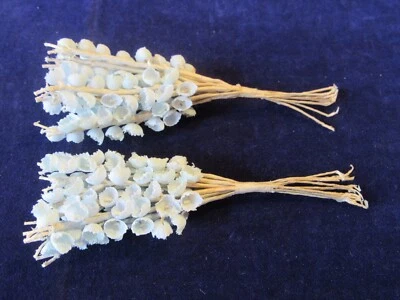 Lily of the Valley Light Pale Blue Vintage Millinery Flower 2 Bunch Lot MJ - Image 1 of 4