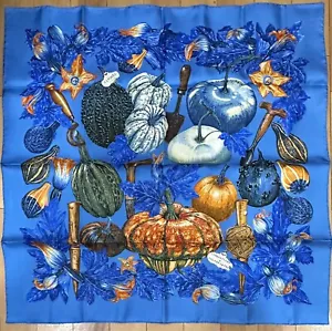 ¡NUEVO! Bufanda de seda Hermes Citrouilles Et Coloquintes Calabaza Corocinto 90 #y4936 - Imagen 1 de 12