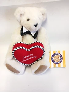 Happy Anniversary Vermont Teddybär Plüschtier Stofftier mit Gelenken weiß 15 Zoll - Bild 1 von 9