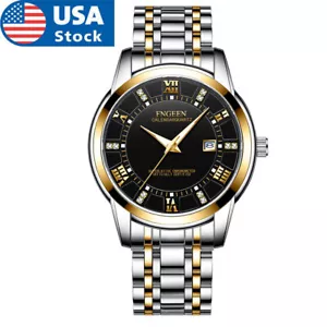 Reloj Pulsera Clásico Luminoso Impermeable Acero Inoxidable Cuarzo Hombres de Negocios - Imagen 1 de 6