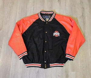 Chaqueta De Colección Steve and Barrys Ohio State Buckeyes Para Hombre 2XL Negra Imitación Cuero - Imagen 1 de 17