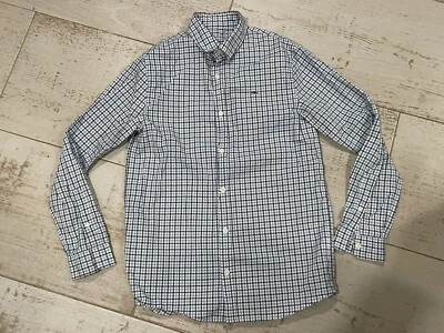 Camisa Boy Vineyard Vines blanca azul a cuadros con botones manga larga juvenil grande 16 Foto 1 de 3