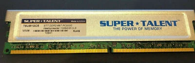 Super Talent (2 x 1GB) DDR2-667 PC5300 T6UB1GC5 Computer Memory Ram 64MX8 CL5 - Image 1 of 2