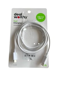 Deal Worthy Charging Cable USB-A to USB-C 3Ft - White - Picture 1 of 1