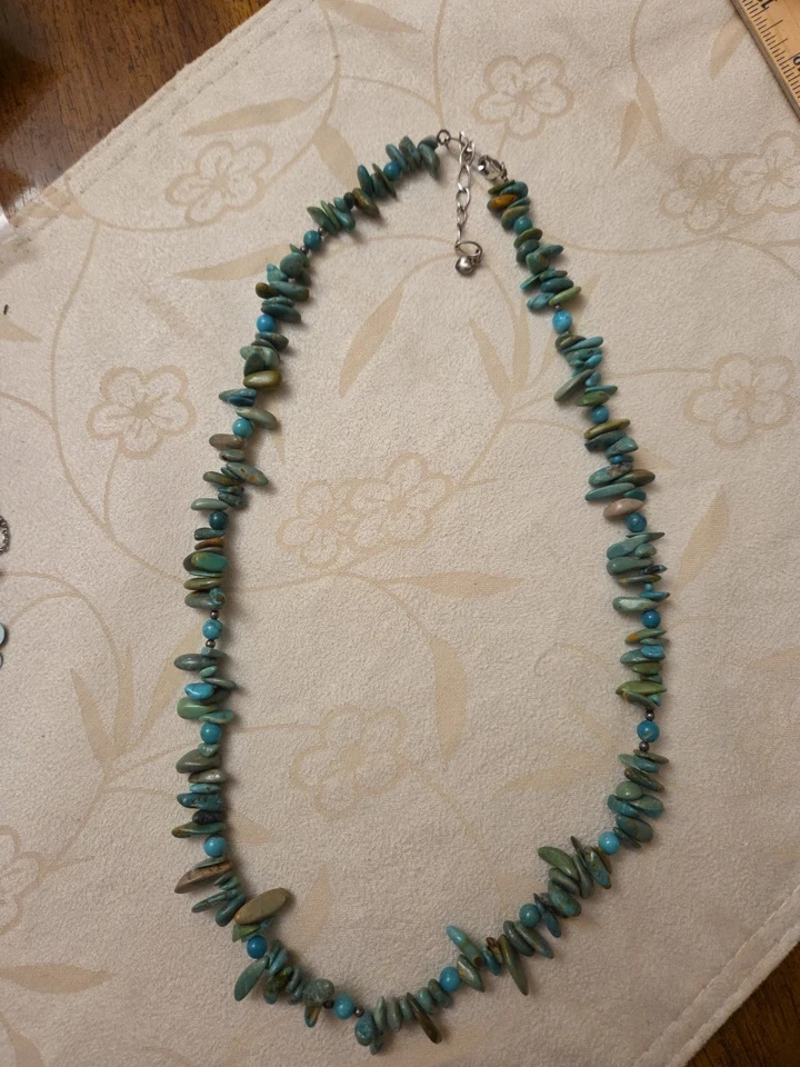 Jay King DTR Turquoise Tab Necklace  925 Sterling Silver Southwestern Style - Image 1 of 4