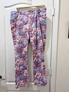 Ralph Lauren Damen Vintage Denim Jeans High-Rise Paisley Baumwolle Größe 14 Neu mit Etikett - Bild 1 von 3