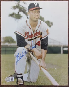 Eddie Mathews Signed 8X10 Photo - Beckett BAS - Picture 1 of 1