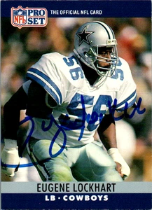 Eugene Lockhart Signed 1990 Pro Set #82 Football Card Auto Dallas Cowboys NFL - Picture 1 of 2