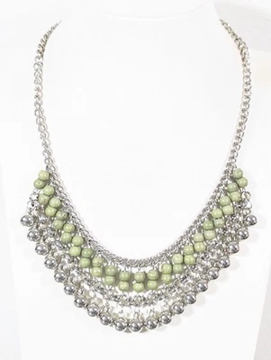 Playa Boho Verde Cuentas Dije Tejido Estilo Babero Distintivo Collar 20" Foto 1 de 4