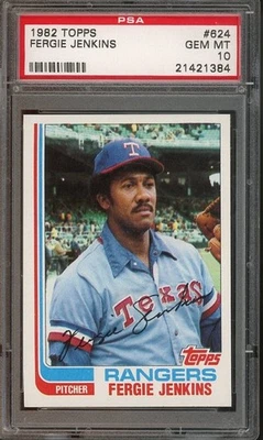 1982 Topps #624 Fergie Jenkins GEM-MT PSA 10 Texas Rangers 1384 - Image 1 of 2