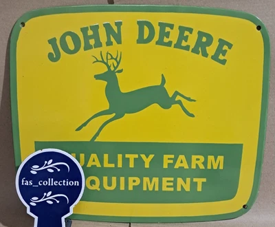 John Deere Farm Equipment porcelain Enamel Sign  20 x 17  Inches 1 Sided - Image 1 of 4