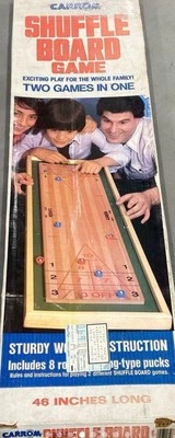 Carrom Shuffle Board Game. IOB. Missing 1 Blue Roller. - Image 1 of 4