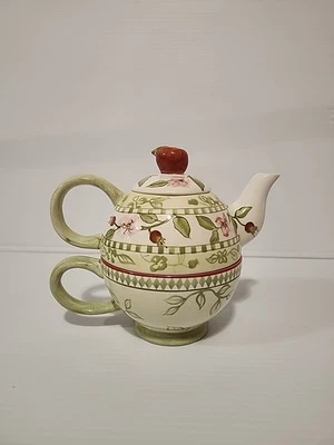 Bule ZRIKE "Blossoms" pintado à mão floral rosa flores - Imagem 1 de 4