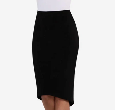 Sympli Pencil Drop Skirt size 8 Short Black Stretch Jersey $185 NWT - Image 1 of 4