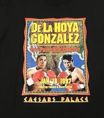 Camisa Oscar de La Hoya 1996 vs Miguel González Grande Palacio Césares Original Foto 1 de 4