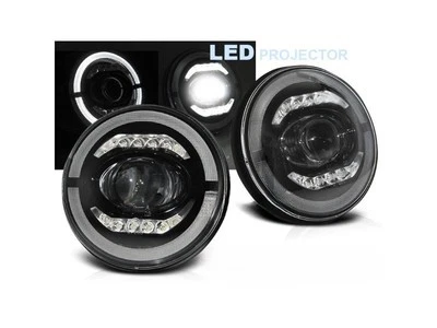 Per JEEP WRANGLER TJ LJ JK 1996-2018 LED FARI ANTERIORI angel eyes Foto 1 de 4