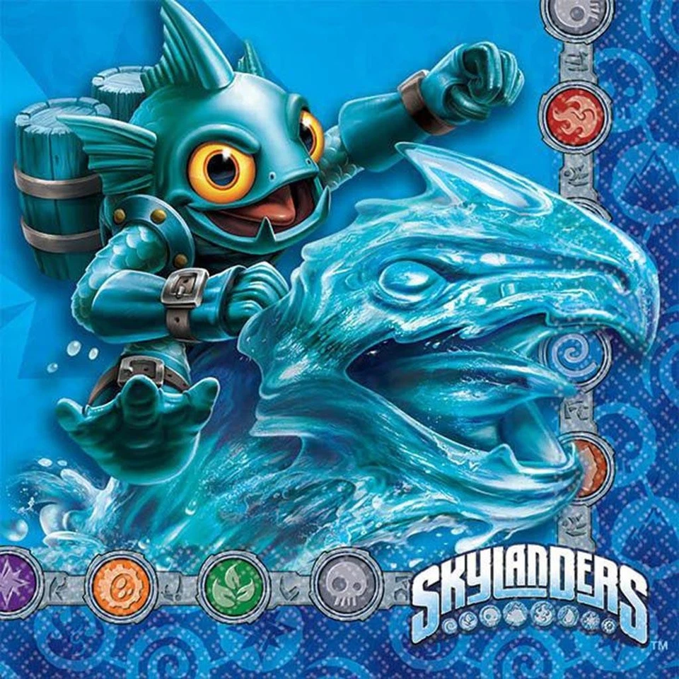 Skylanders Evergreen Dessert Napkins 16 Per Package Birthday Party Supplies New - Image 1 of 1