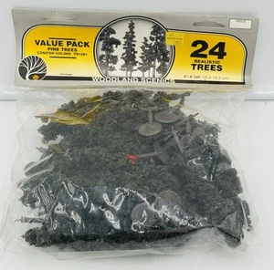 Woodland Scenics Value Pack Of 24 Pine Trees HO Scale Conifer Colors TR1081 New - Picture 1 of 4