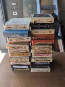 Vintage Country 8 TRACK TAPES Lot of 21 Bob Wills Tammy Wynette Ernest Tubb Etc - Picture 1 of 6