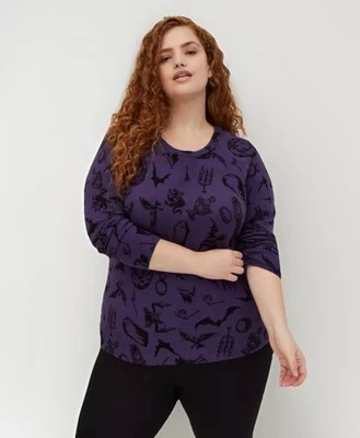 Suéter pulôver Disney Haunted Mansion tórrido plus size 2 roxo novo com etiquetas - Imagem 1 de 4