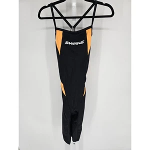 Sawns Sz 170/92 One Piece Athletic Racing Swimsuit Black Gold - Picture 1 of 5