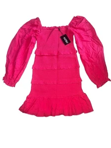 Katie J NYC Tween Girls Laila Smocked Ruffle Long Sleeve Dress Size M(10) NEW - Picture 1 of 4