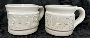 Silos Baking Co Coffee Mugs By Black Oak Art Ceramic Pottery Waco TX *Set Of 2 - Picture 1 of 10