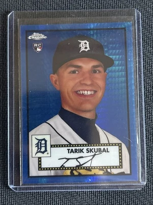 2021 Topps Chrome Platinum Anniversary Tarik Skubal #39 Blue Prism Refractor RC - Image 1 of 2
