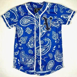REBEL VENGEANCE Boys' Royal Blue Paisley Floral Jersey Streetwear Size Large - Picture 1 of 8