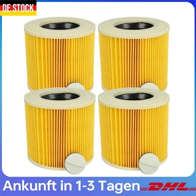 MARKENLOS 4X Einteiliger Patronenfilter für Kärcher KFI 3310 WD 2, WD 2 Plus, WD 3, WD 3