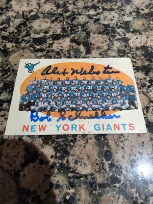 1959 Topps New York Giants #133 Alex Webster Bob Schnelker Autographs - Image 1 of 2