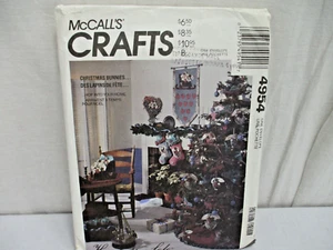 McCalls 4954 Craft Sewing Pattern Christmas Bunnies Ornaments Stockings Vtg 1990 - Picture 1 of 6
