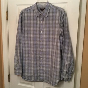 Camicia Michael Kors uomo taglia XL blu a quadri 100% cotone con bottoni manica lunga usata in ottime condizioni - Foto 1 di 3