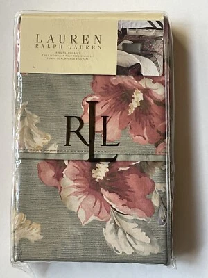 全新 RALPH LAUREN 绿色 SHETLAND 花卉 * King Pillowcases Shabby 罕见 全新带盒 — 第 1/4 张图片