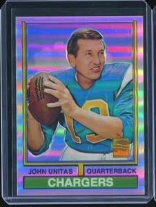 JOHNNY UNITAS 2000 TOPPS CHROME 1974 TOPPS REPRNT REFRACTOR - Bild 1 von 2