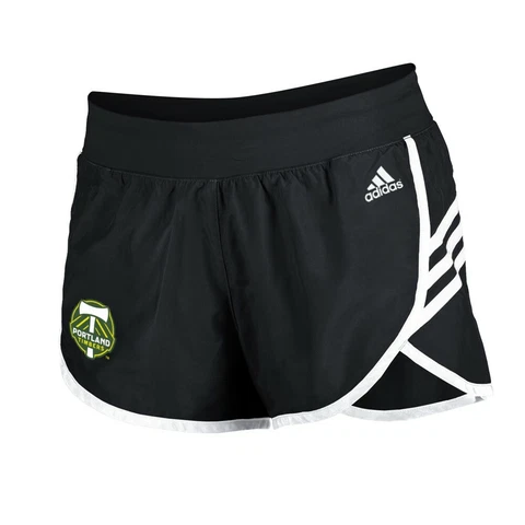 Portland Timbers MLS Adidas Women's Black 3-Strie Woven Shorts Cover