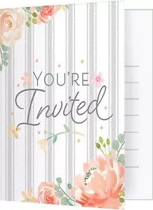 Best Day Ever Floral Spring Bridal Shower Wedding Party Invitations w/Envelopes - Picture 1 of 1