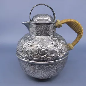 EG Webster & Son 19c Silverplate Dutch Revival Repousse Teapot  Dutch Revival - Picture 1 of 10