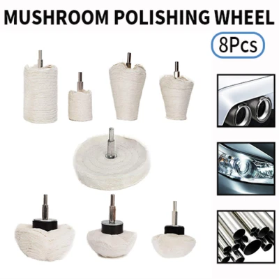 8Pcs White Cotton Buffing Polishing Wheel Grinding Head For Jewelry Wood Glass - Image 1 of 4