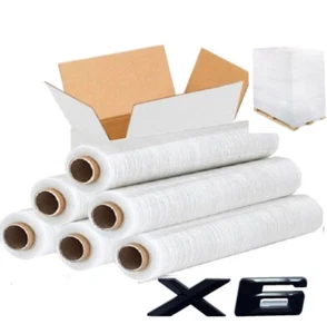 6 ROLLEN 2,2 kg TRANSPARENTE DEHNFOLIE UNIVERSAL VERPACKUNGSFOLIE - Bild 1 von 6