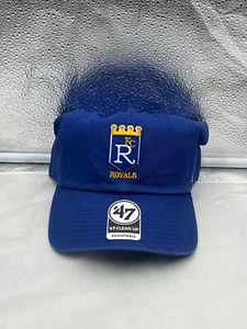Kansas City Royals MLB '47 Brand Throwback Blue Clean Up Adjustable Hat - Picture 1 of 5
