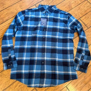 Croft & Barrow True Comfort Flannel Shirt mens XLT blue plaid button up soft NWT - Picture 1 of 9